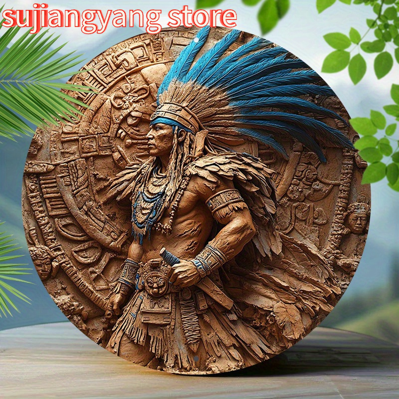 1pc Aztec Warrior 8-Inch Round - огляд і ціна Home Bar Cafe