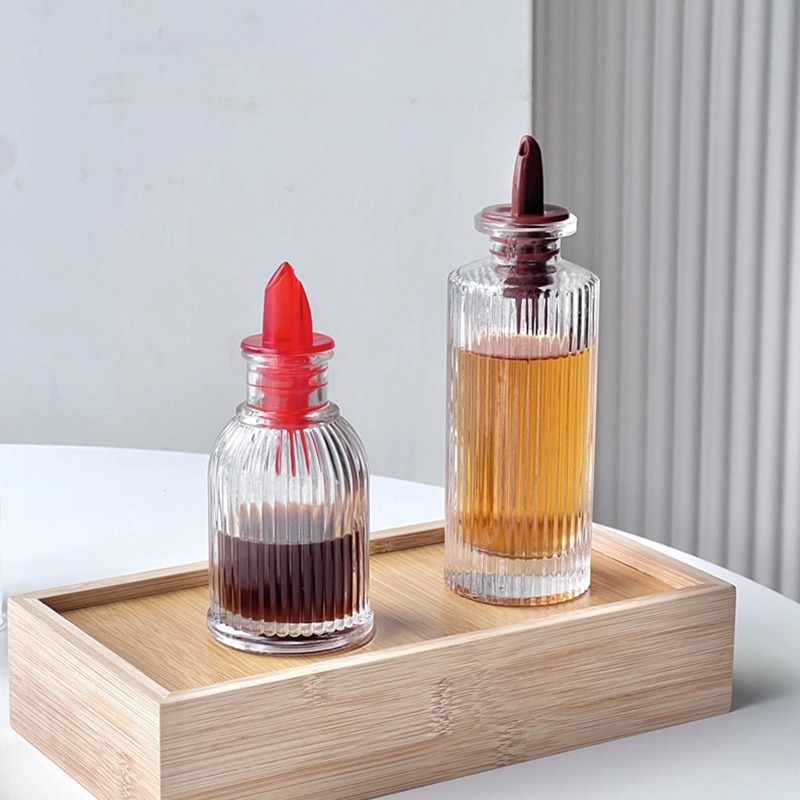 Glass Sauce Bottle Embossed Bi - огляд і ціна Bitters Bottle Set