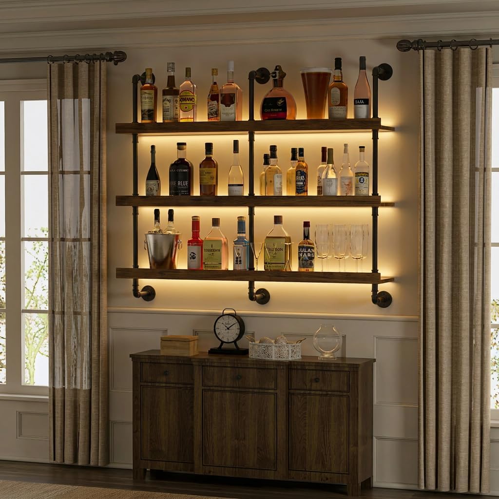 Wall Mounted Wine Rack With LE - огляд і ціна Home Bargains